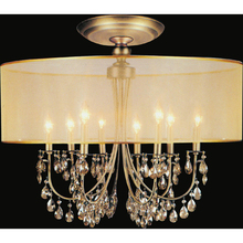 CWI Lighting 5061C28GB - Halo 8 Light Drum Shade Flush Mount With French Gold Finish