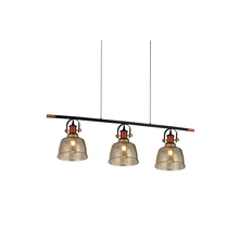 CWI Lighting 9649P47-3-Cognac - Tower Bell 3 Light Pool Table Light With Black & Copper Finish