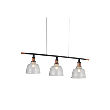 CWI Lighting 9649P47-3-Smoke - Tower Bell 3 Light Pool Table Light With Black & Copper Finish