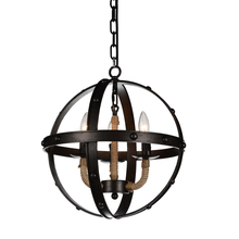 CWI Lighting 9703P17-3-130 - Surma 3 Light Up Chandelier With Rust Finish