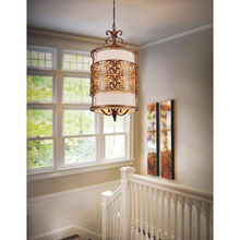 CWI Lighting 9807P18-3-116-A - Nicole 3 Light Drum Shade Chandelier With Brushed Chocolate Finish
