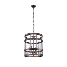 CWI Lighting 9955P18-4-242 - Dene 4 Light Drum Shade Chandelier With Gun Metal Finish