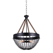 CWI Lighting 9963P24-5-207 - Mackenzie 5 Light Down Chandelier With Antique Black Finish