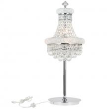 CWI Lighting 8001T14C - Empire 6 Light 14in Chrome Table Lamp with Crystals